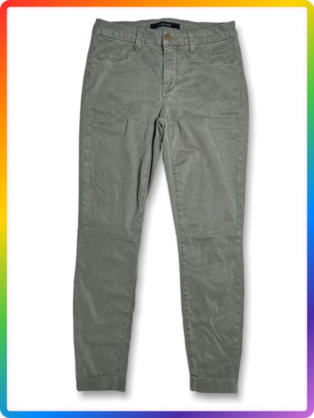 J Brand Anja Cropped Cuffed Jeans SIZE 26 Castor Gray Stretch Straight Leg